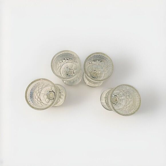 4 Anchor Hocking Wexford 5.5 oz Clear Rock Sharp Glasses Vintage Cut Glass 5.5” - Picture 2 of 9